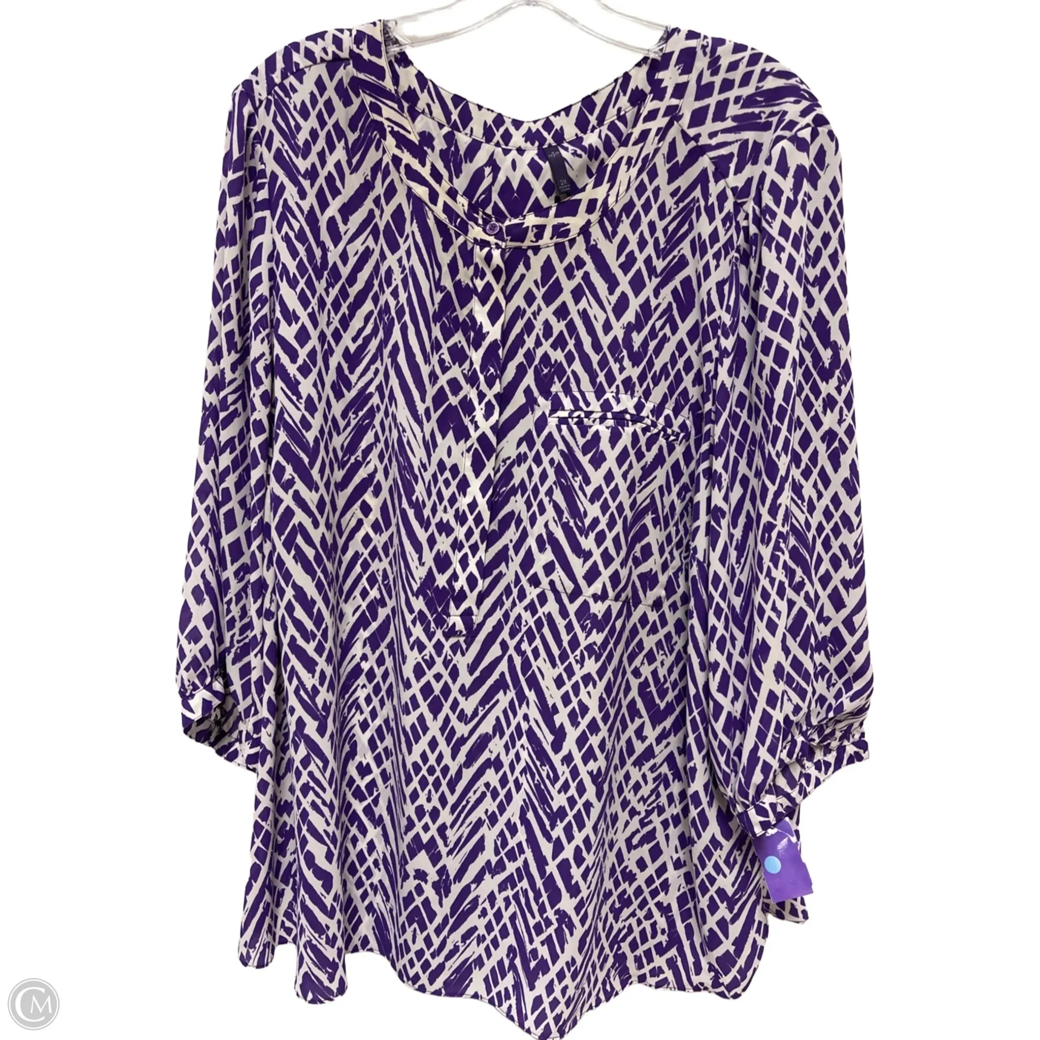 Top Long Sleeve By Not Your Daughters Jeans In Purple, Size: 2x