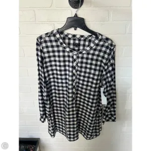 Top Long Sleeve By Talbots In Black & Cream, Size: 2x