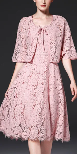 Top Rated 2pc cape lace Dress  Last Chance!