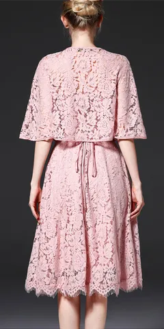 Top Rated 2pc cape lace Dress  Last Chance!