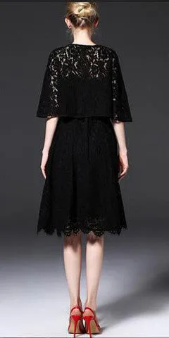 Top Rated 2pc cape lace Dress  Last Chance!