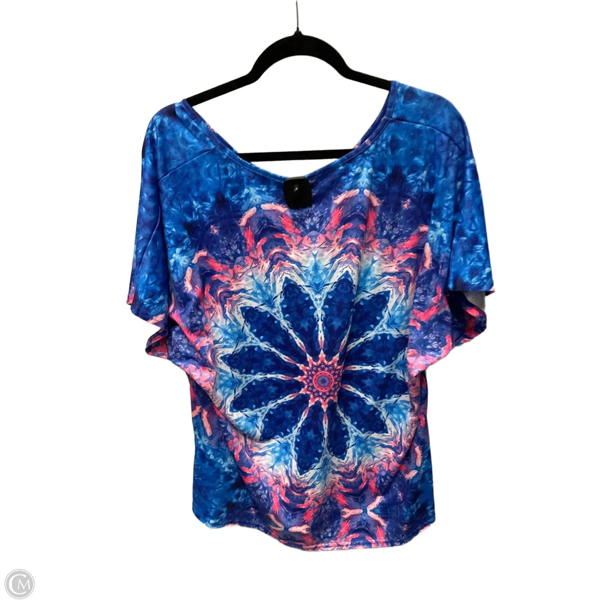 Top Short Sleeve By Cme In Tie Dye Print, Size: 3x