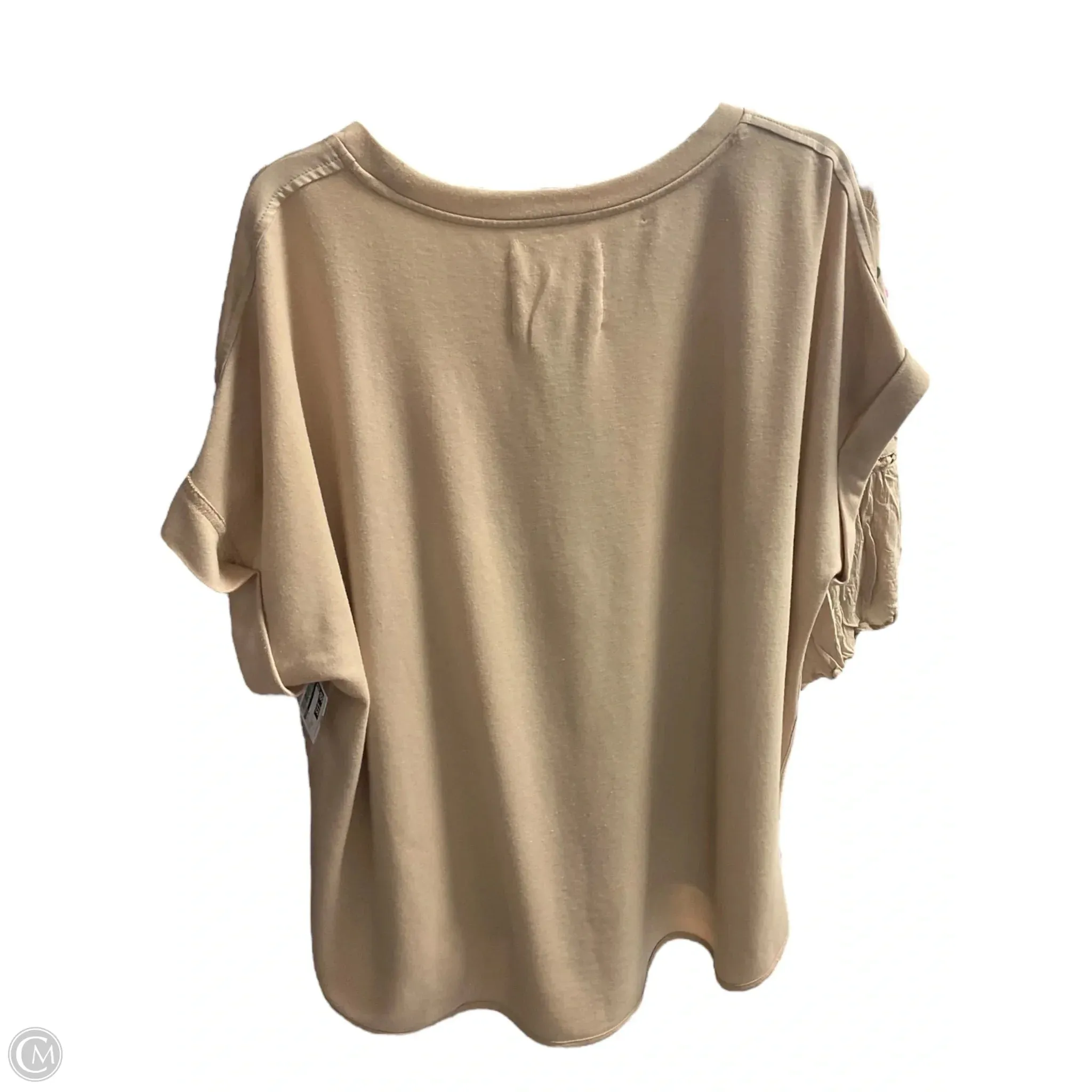Top Short Sleeve By Cupio In Tan, Size: 1x