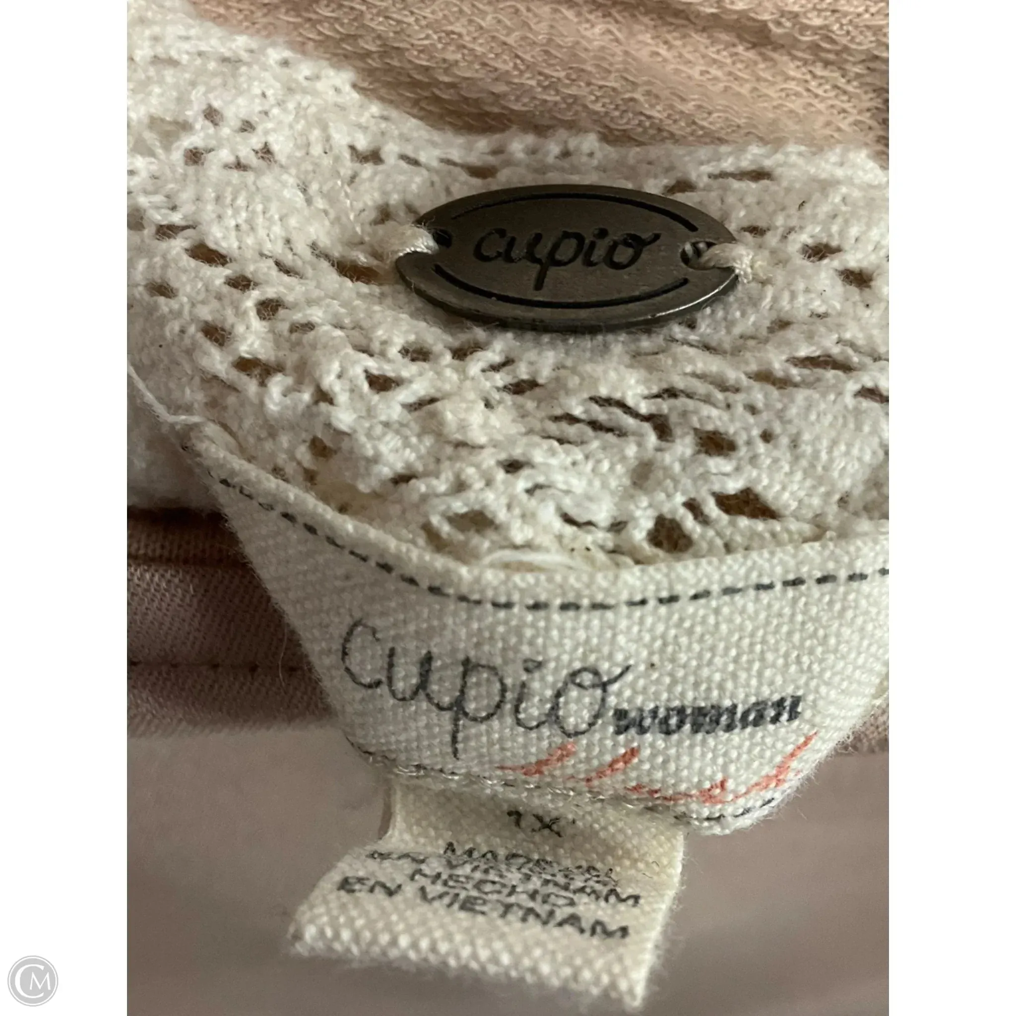 Top Short Sleeve By Cupio In Tan, Size: 1x