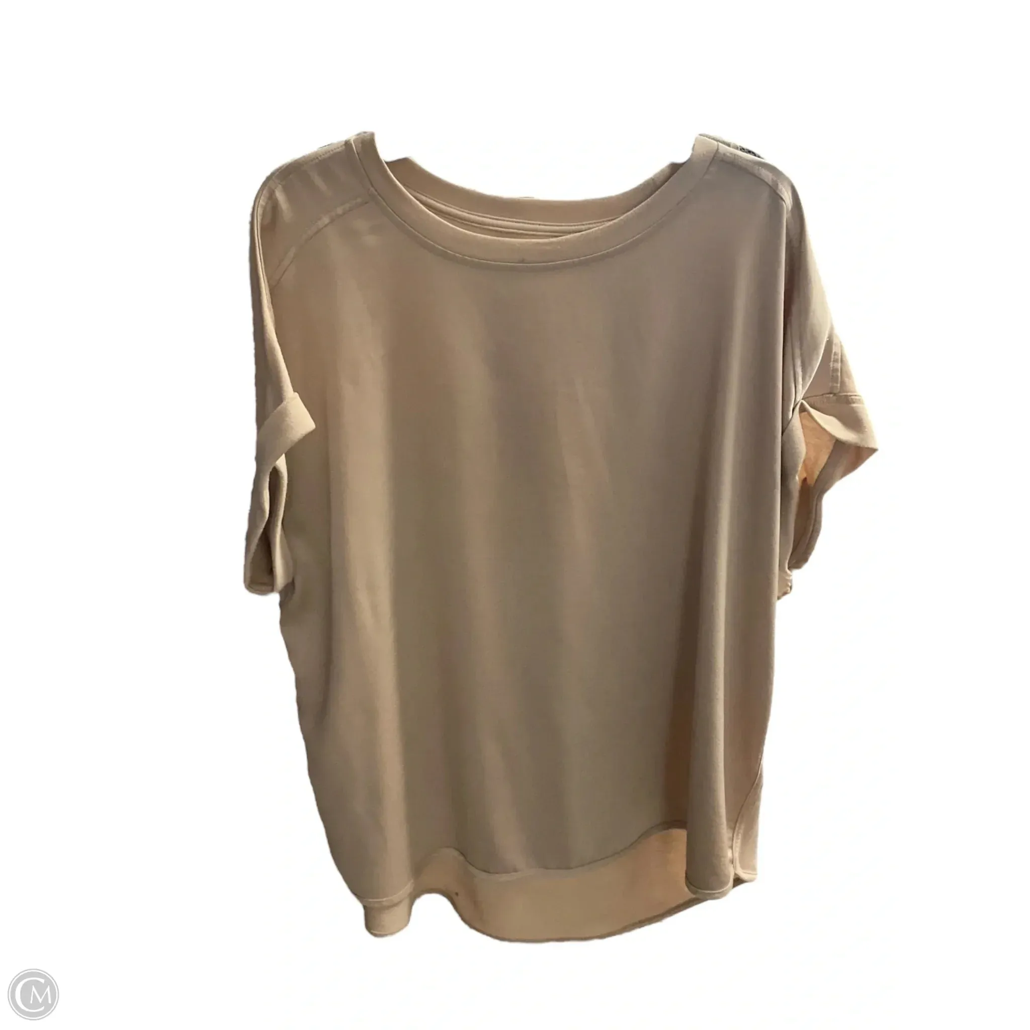 Top Short Sleeve By Cupio In Tan, Size: 1x