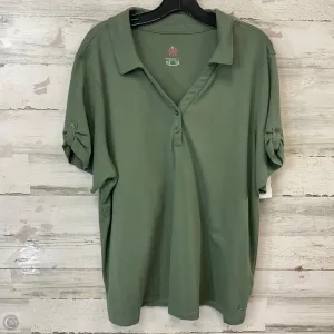 Top Short Sleeve By Isaac Mizrahi Live Qvc In Green, Size: 2x