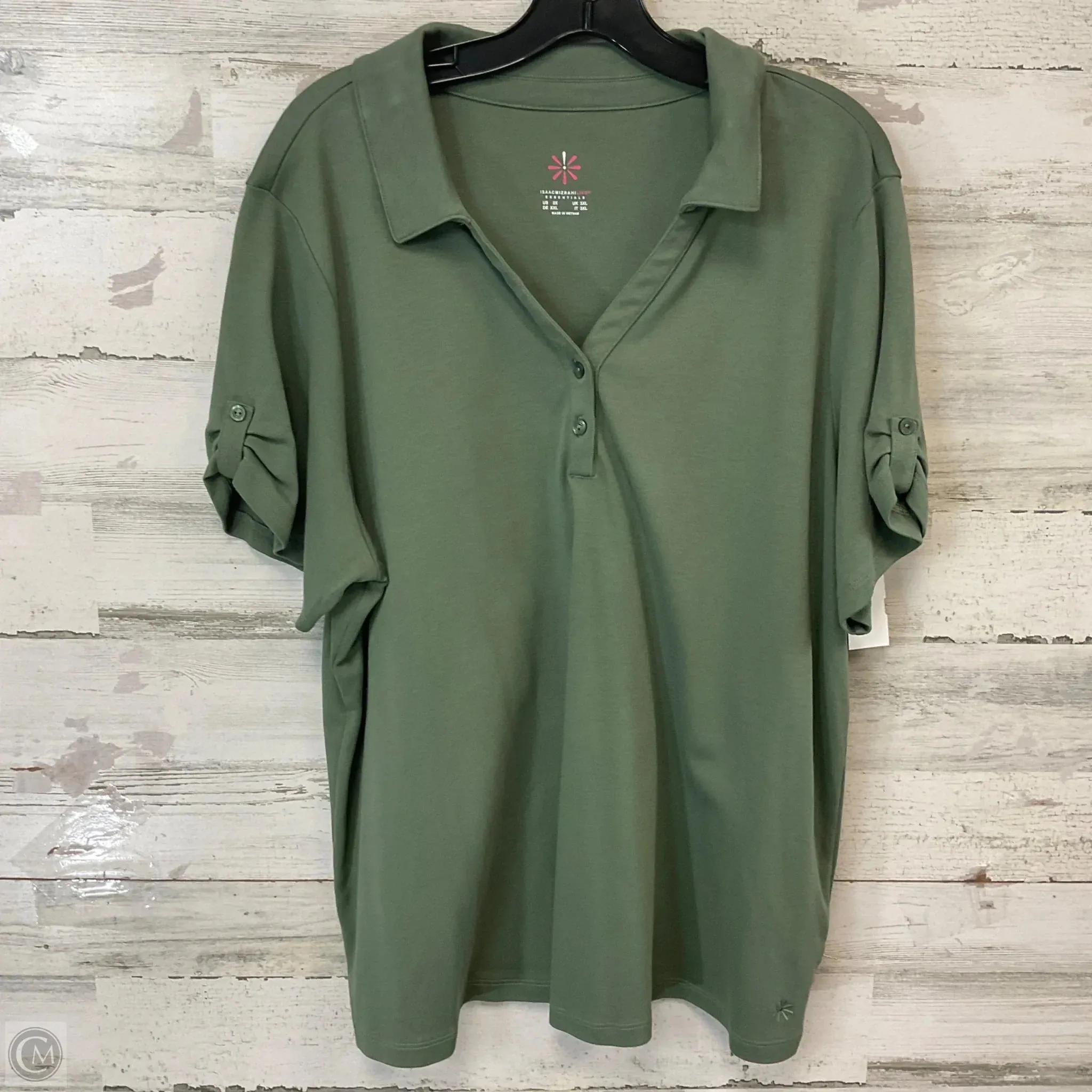 Top Short Sleeve By Isaac Mizrahi Live Qvc In Green, Size: 2x