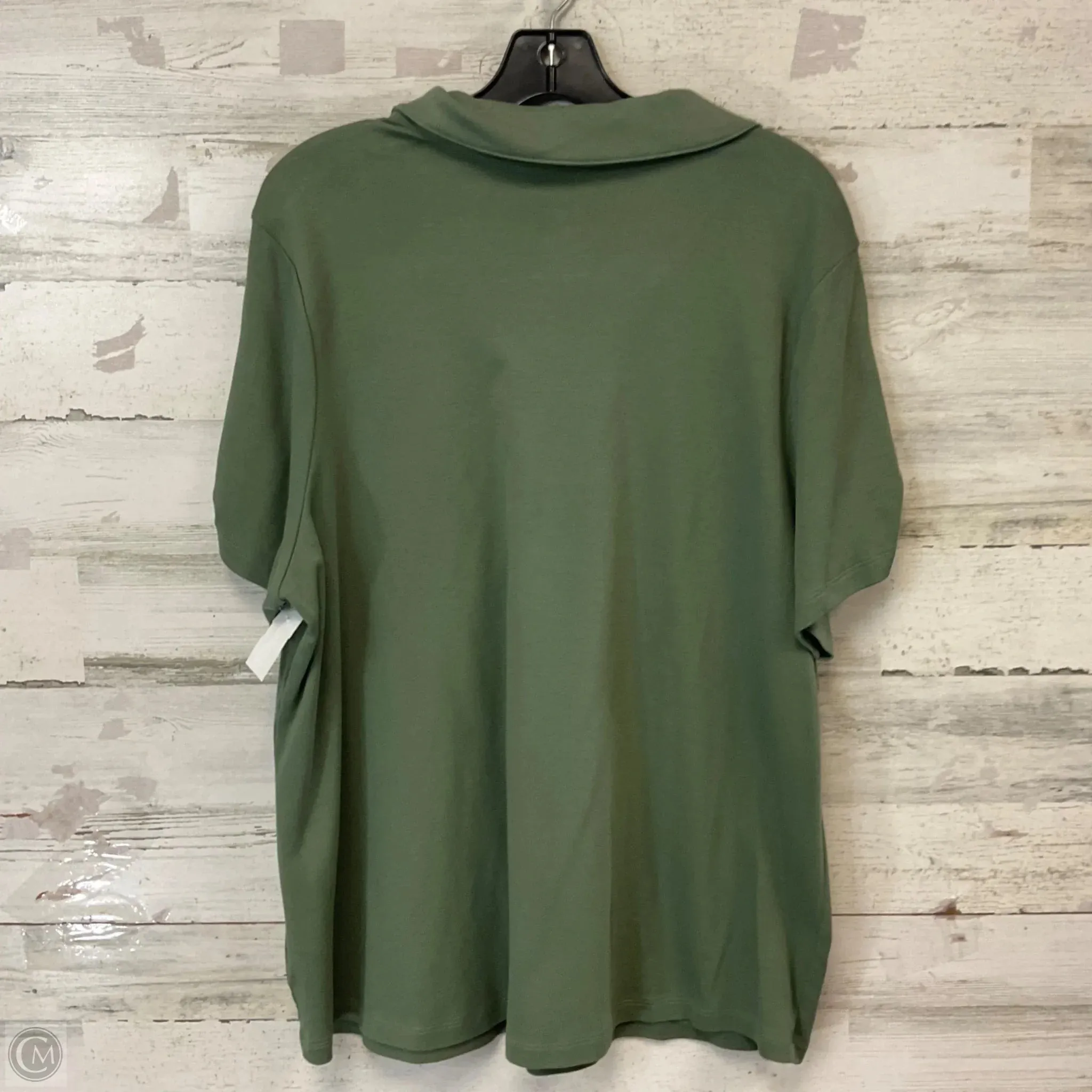Top Short Sleeve By Isaac Mizrahi Live Qvc In Green, Size: 2x