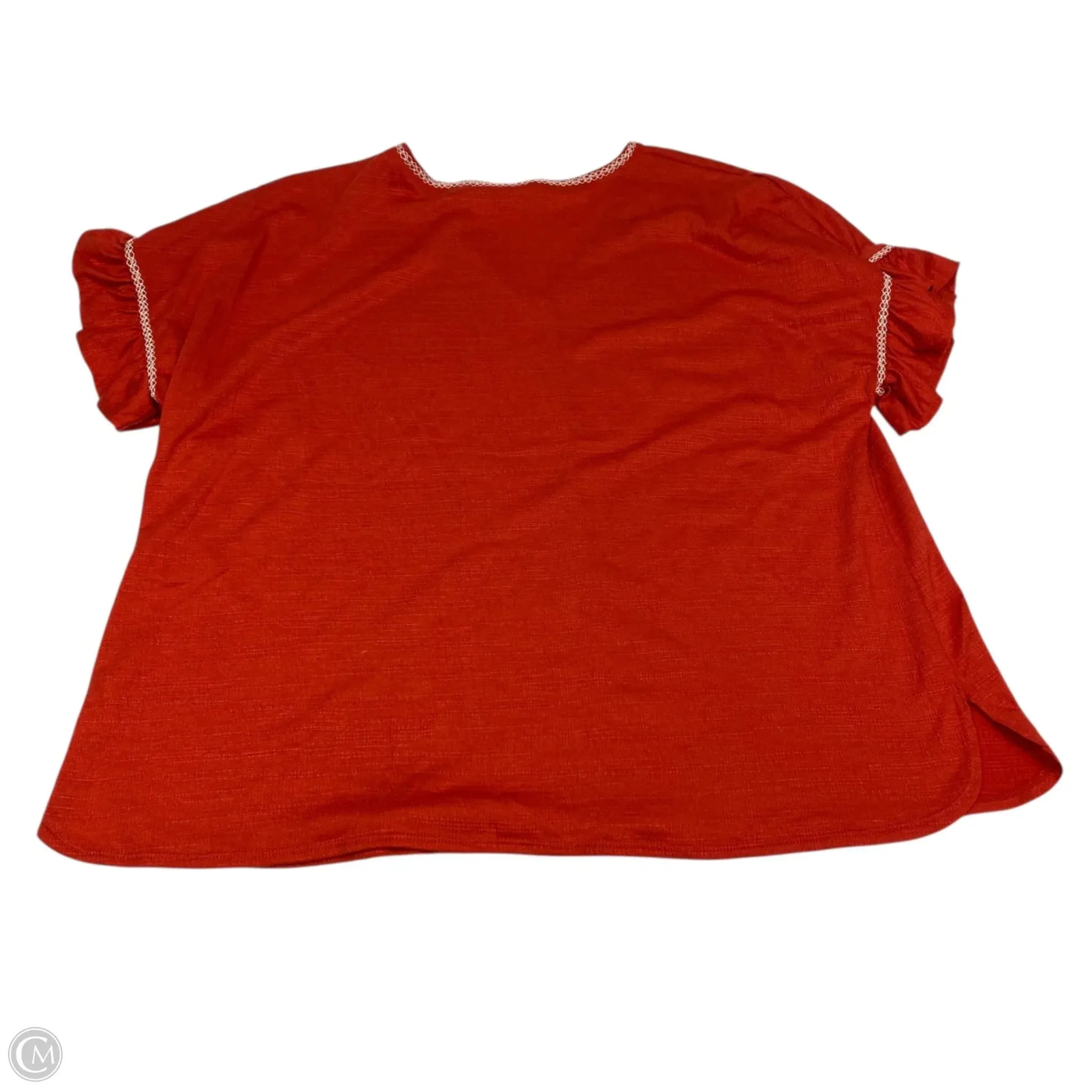 Top Short Sleeve By Max Studio In Orange, Size: 1x