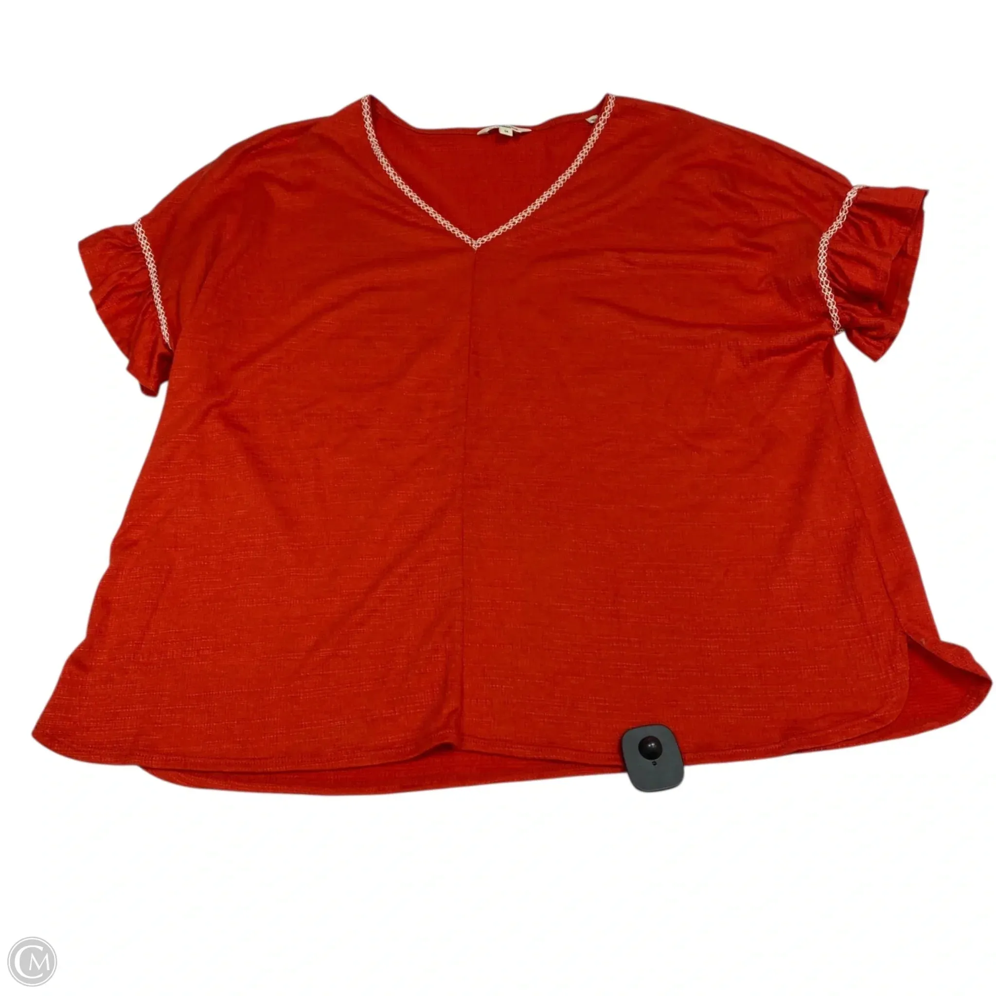 Top Short Sleeve By Max Studio In Orange, Size: 1x