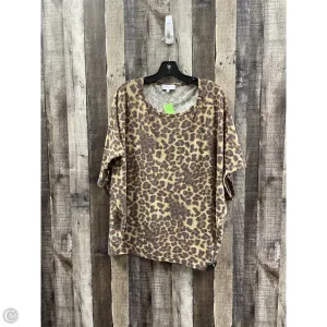 Top Short Sleeve By Michael Stars In Animal Print, Size: Xl