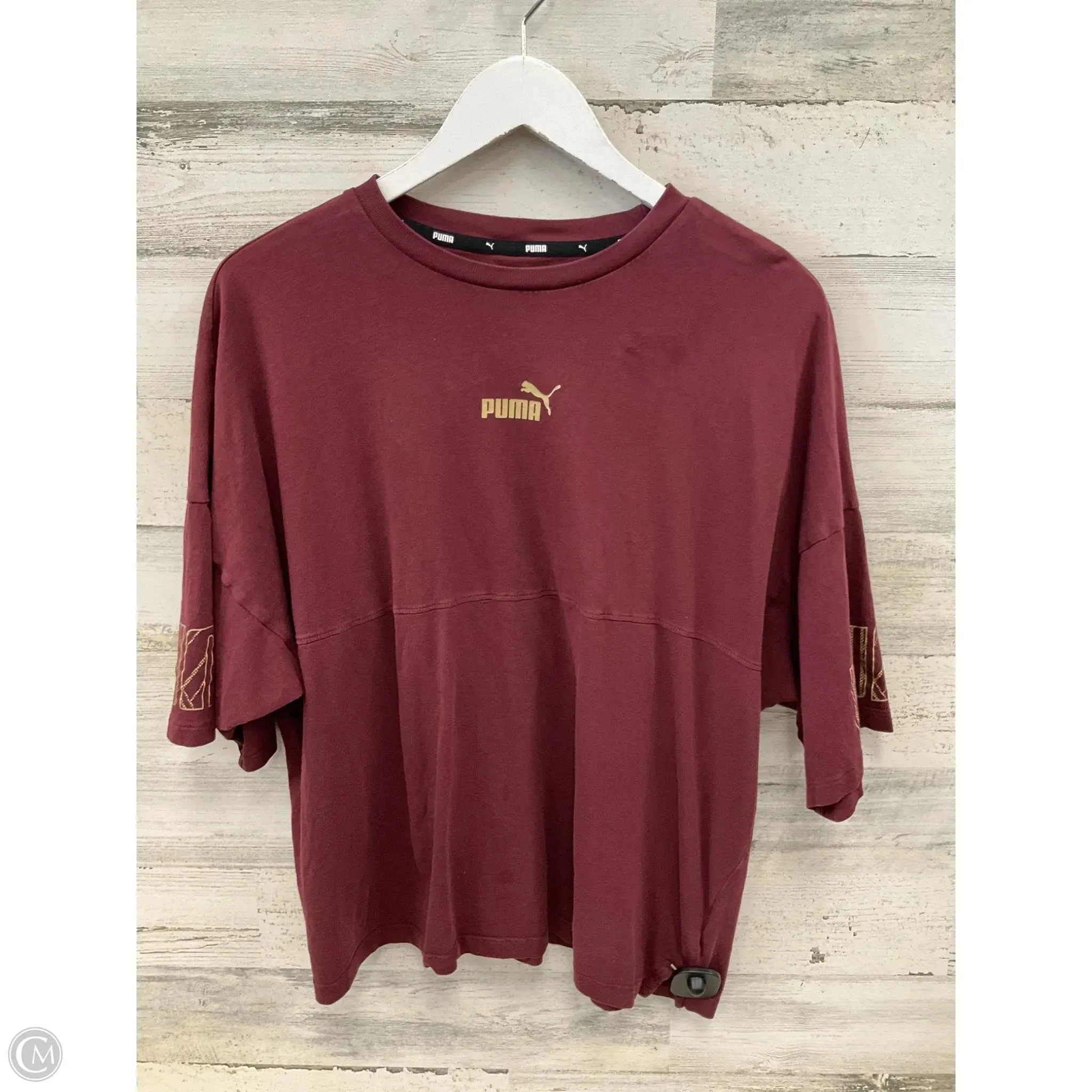 Top Short Sleeve By Puma In Maroon, Size: Xl