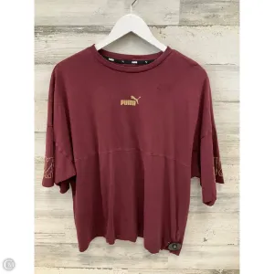 Top Short Sleeve By Puma In Maroon, Size: Xl