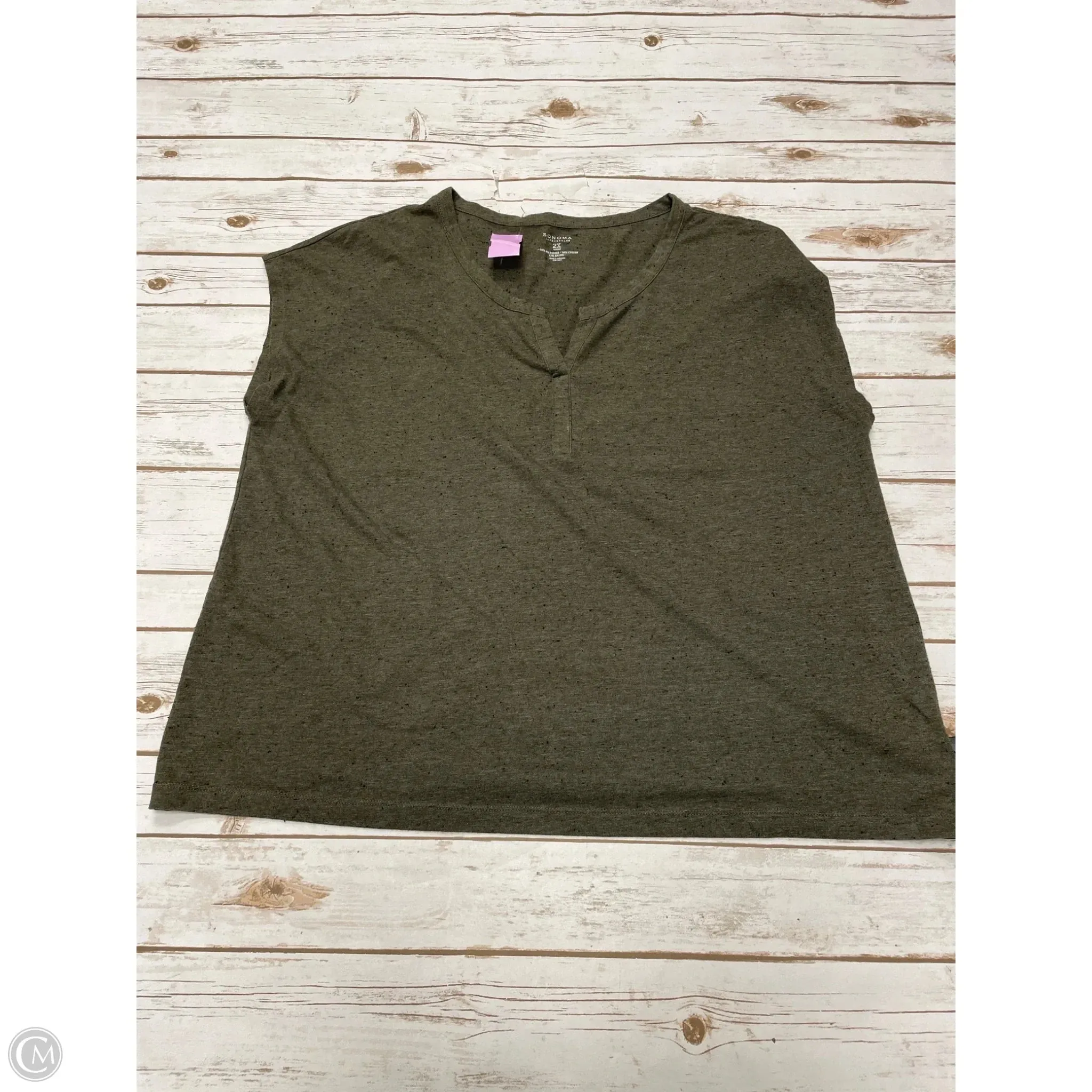 Top Short Sleeve By Sonoma In Green, Size: 2x