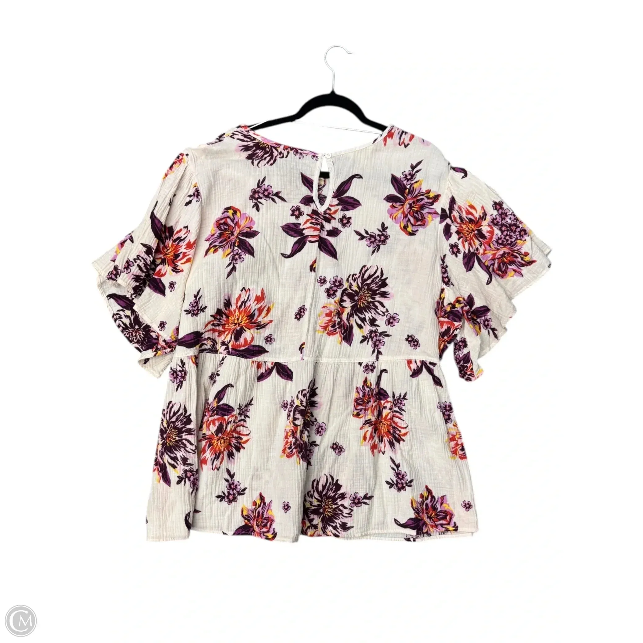 Top Short Sleeve By Terra & Sky In Cream, Size: 2x