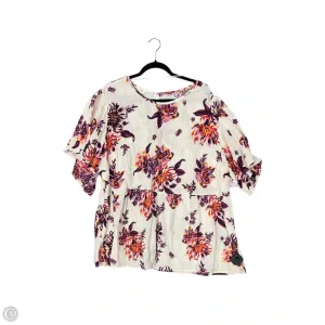 Top Short Sleeve By Terra & Sky In Cream, Size: 2x