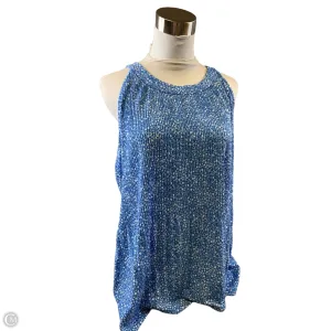 Top Sleeveless By Adrianna Papell In Blue & White, Size: Xl