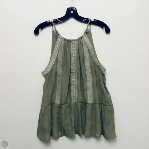 Top Sleeveless By Blu Pepper In Green, Size: M