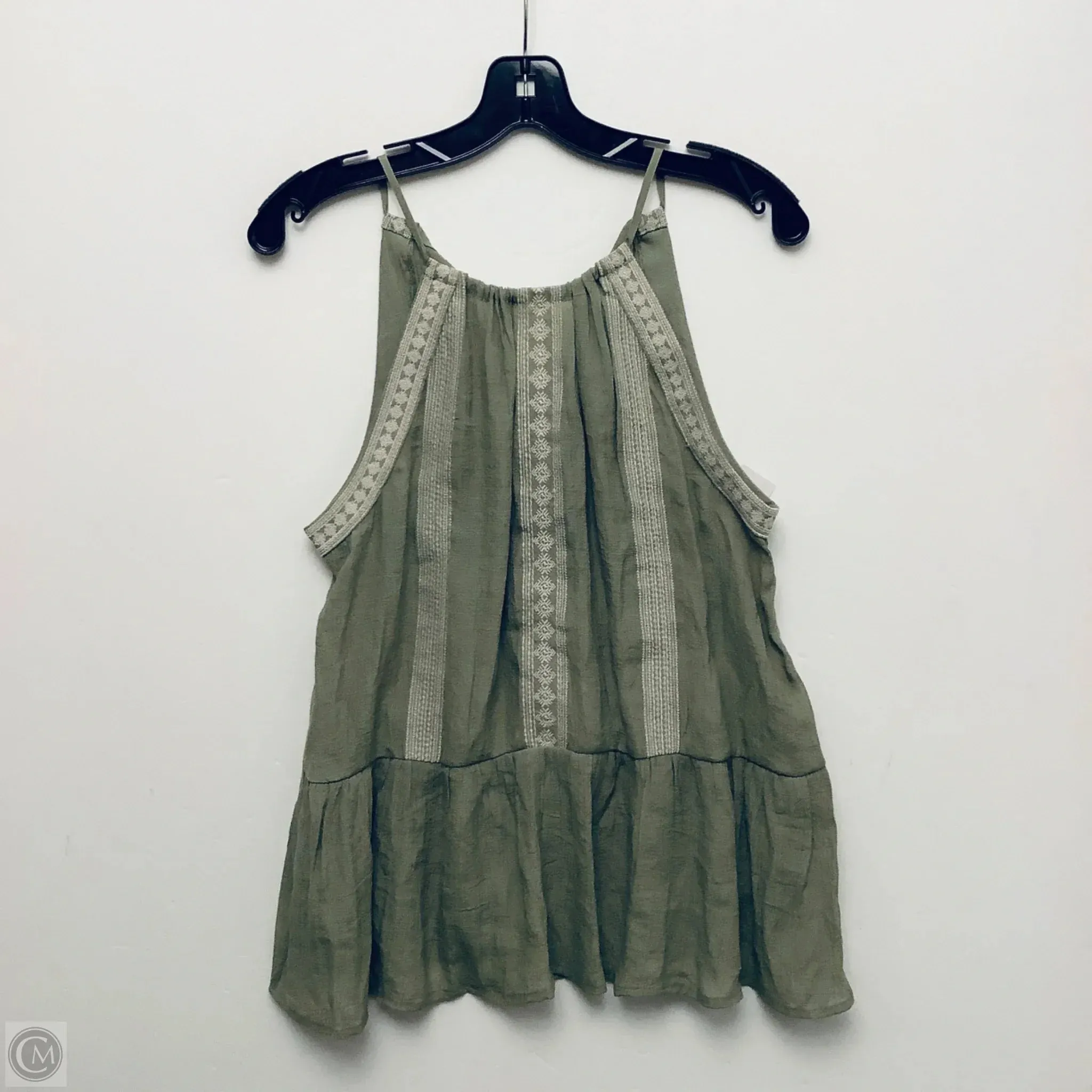 Top Sleeveless By Blu Pepper In Green, Size: M
