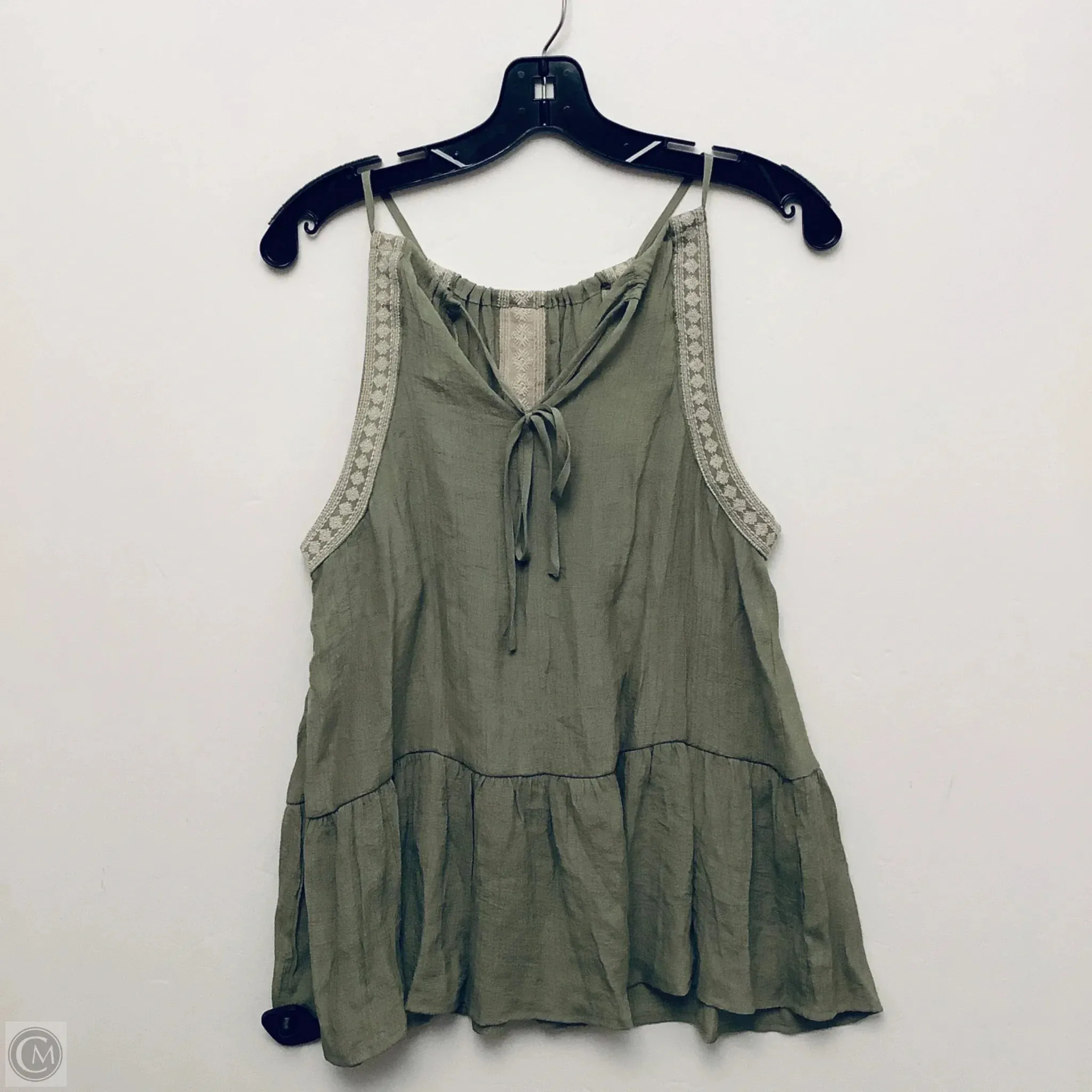 Top Sleeveless By Blu Pepper In Green, Size: M