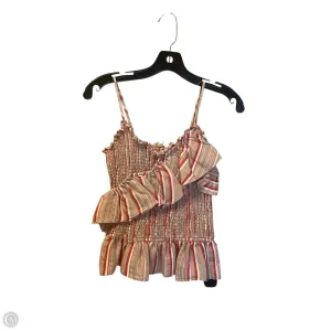 Top Sleeveless By Kaari Blue In Striped Pattern, Size: S