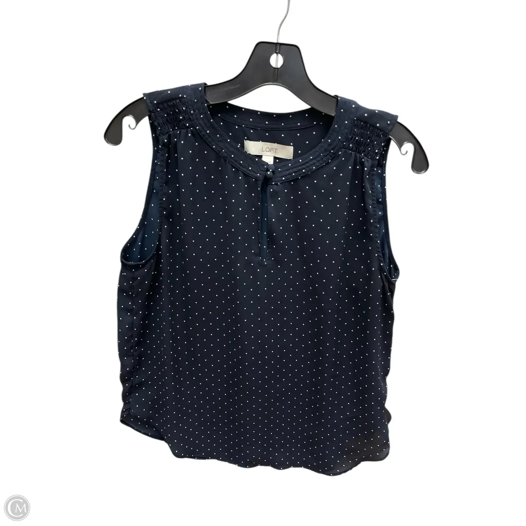 Top Sleeveless By Loft In Polkadot Pattern, Size: M