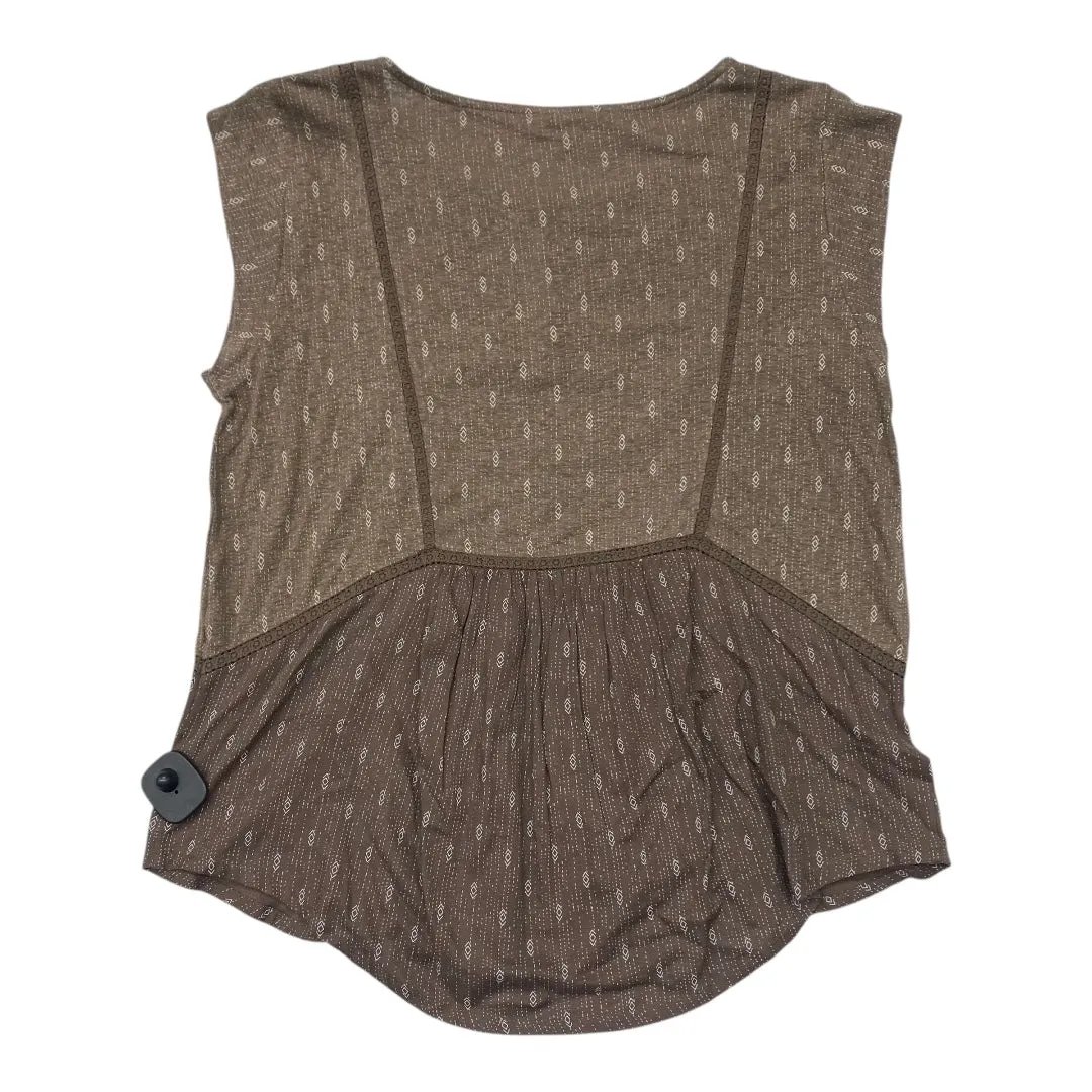 Top Sleeveless By Lucky Brand In Brown, Size:L