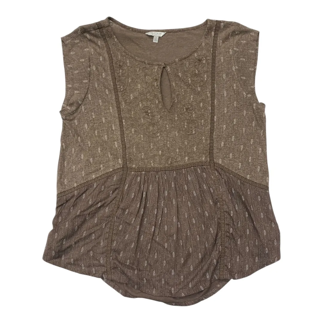 Top Sleeveless By Lucky Brand In Brown, Size:L