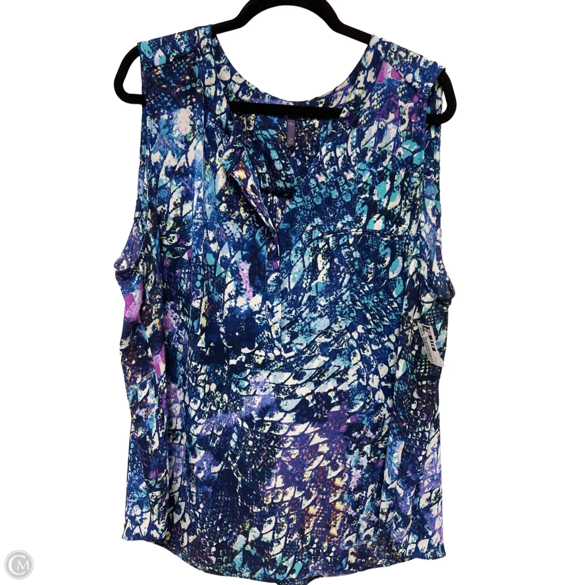Top Sleeveless By Not Your Daughters Jeans In Blue, Size: 2x