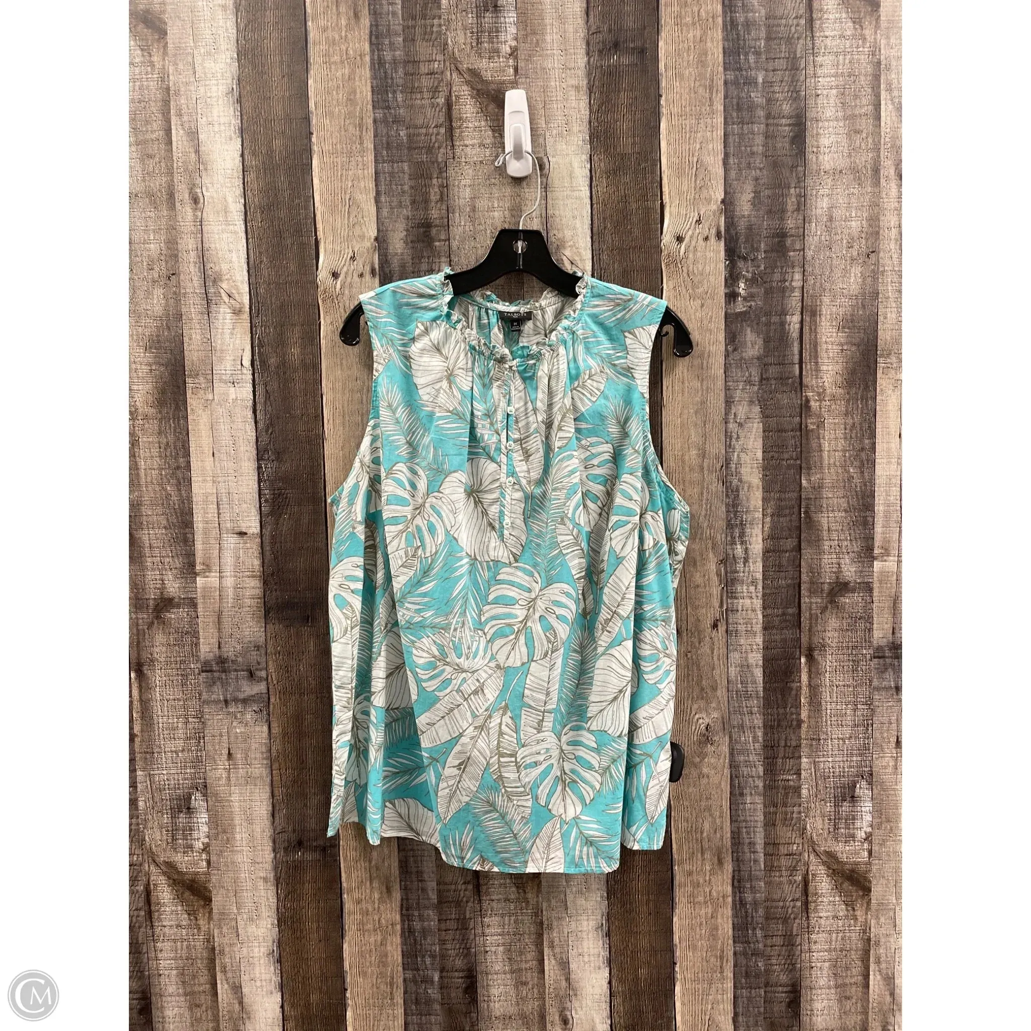 Top Sleeveless By Talbots In Green, Size: 1x