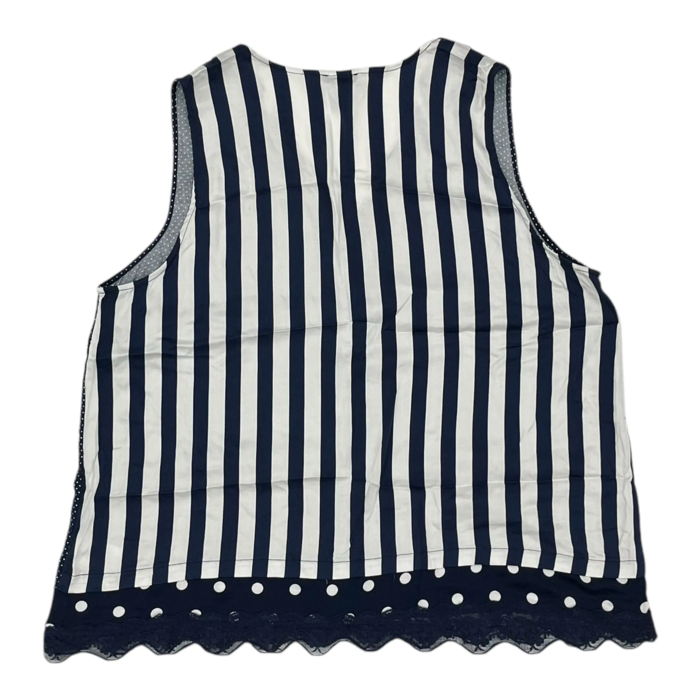 Top Sleeveless By Tribal In Blue & White, Size:Xl