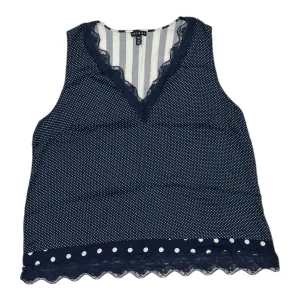 Top Sleeveless By Tribal In Blue & White, Size:Xl