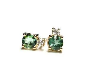 Tourmaline Diamond Studs