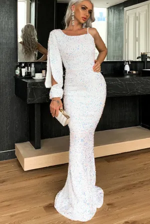 Trending Now Single Slit Sequin Maxi Gown - M in Clearance  Dont Miss Out!