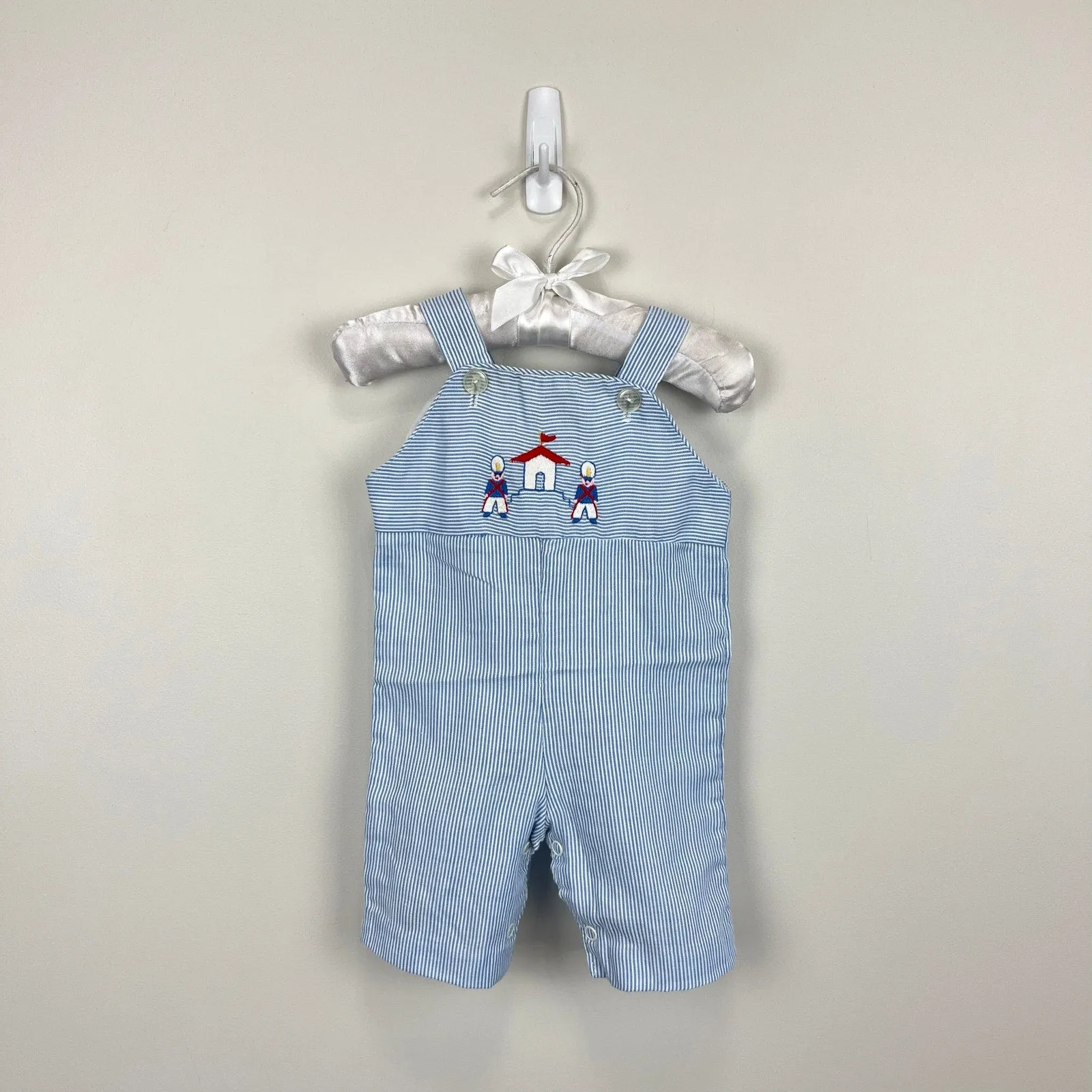 Trending Now Vintage Blue Striped Guard House Overalls 0-3 Months  Dont Miss Out!