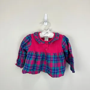 Trendy 2025 Vintage Appleby Colorful Plaid Flannel Ruffle Blouse 12 Months  Dont Miss Out!