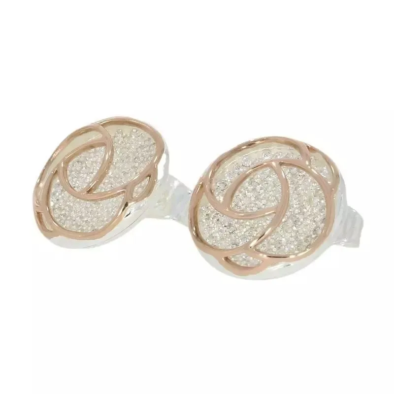 Unique & Co Sterling Silver Cubic Zirconia Stud Earrings ME-665
