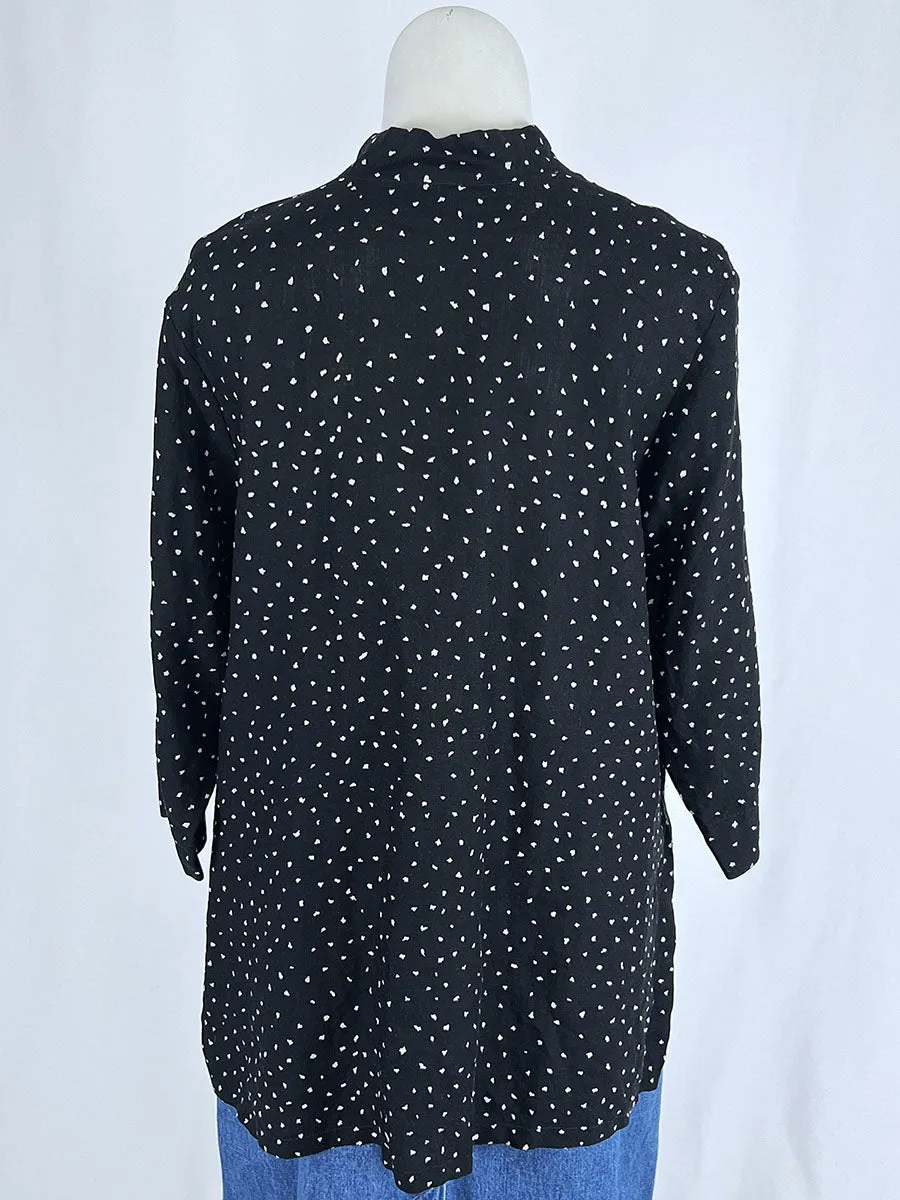 Vintage Beppa Size XL (16/18) Black & Beige Abstract Dots Jacket