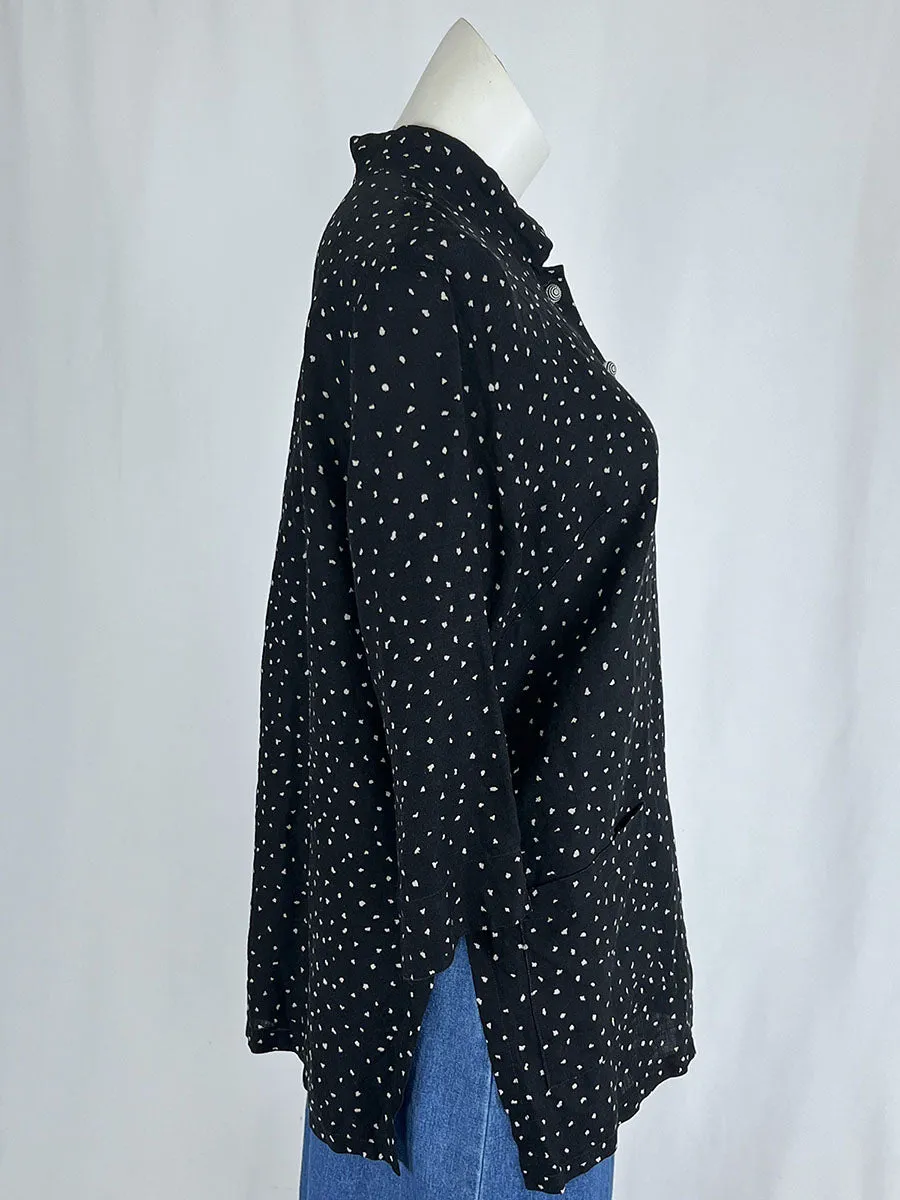 Vintage Beppa Size XL (16/18) Black & Beige Abstract Dots Jacket