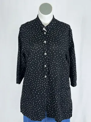 Vintage Beppa Size XL (16/18) Black & Beige Abstract Dots Jacket