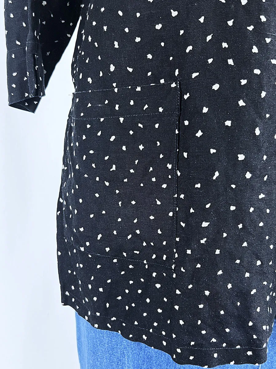 Vintage Beppa Size XL (16/18) Black & Beige Abstract Dots Jacket