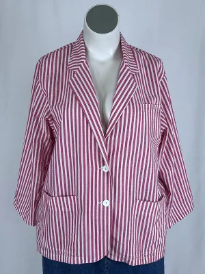 Vintage Koret Size 16/18 (38) Pink & White Stripe Blazer