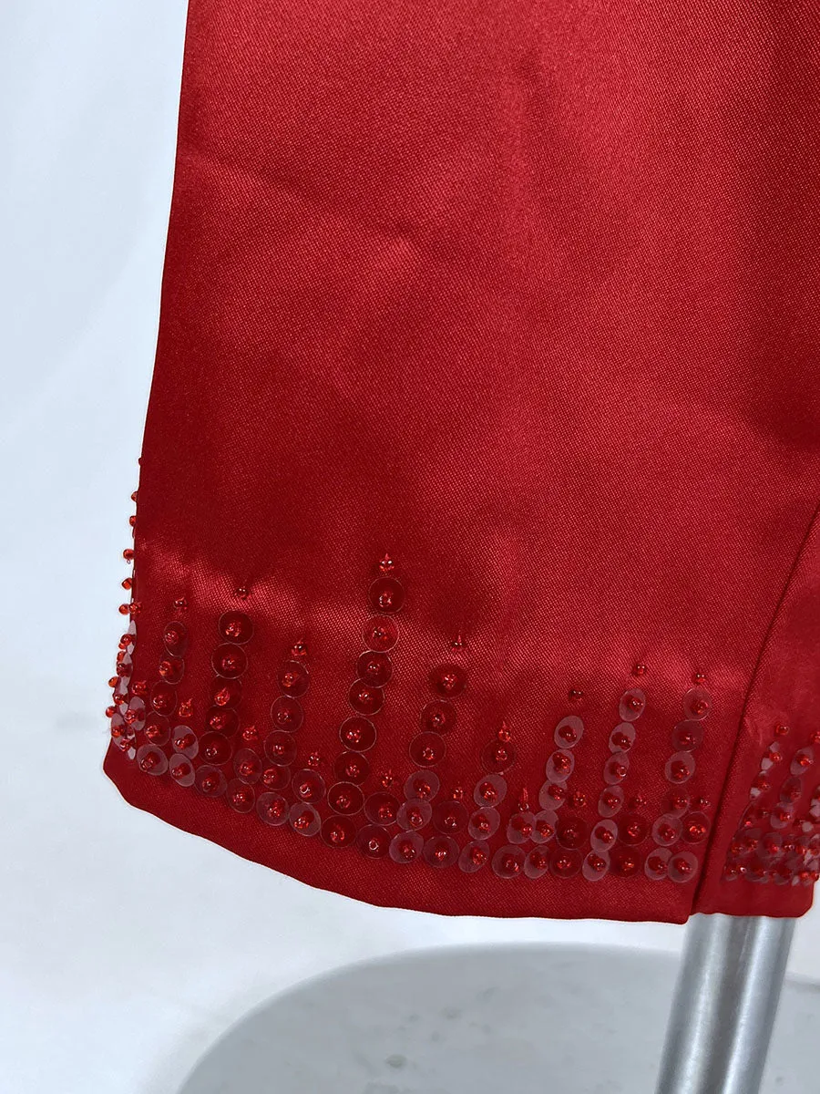 Vintage Venezia Jeans Size 26 Red Beaded Trousers