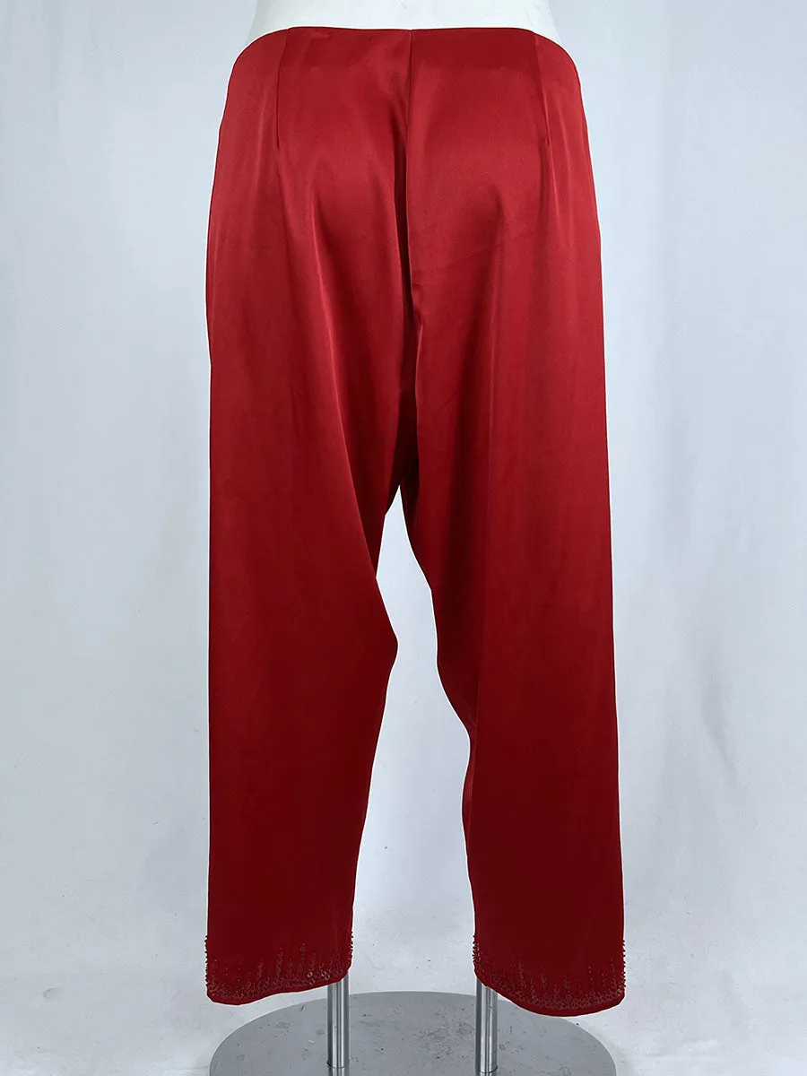 Vintage Venezia Jeans Size 26 Red Beaded Trousers