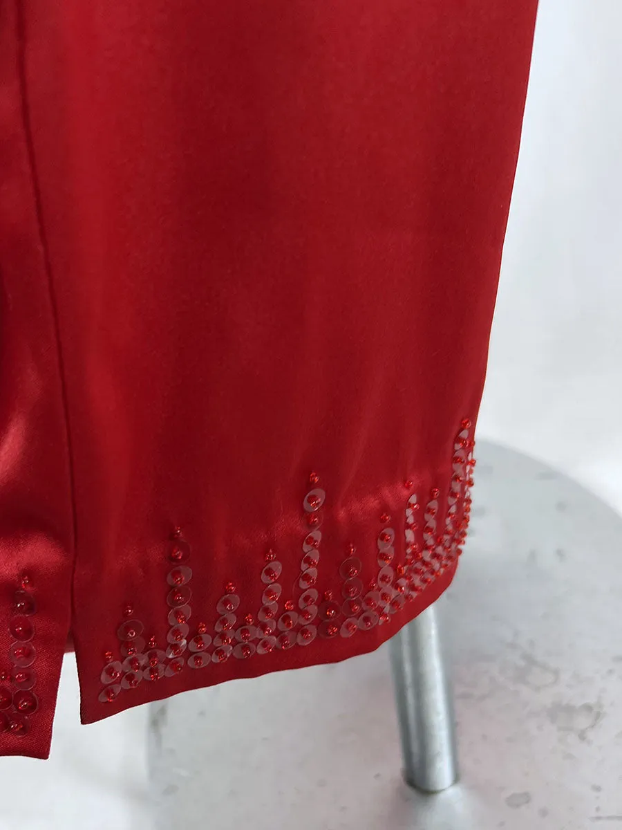 Vintage Venezia Jeans Size 26 Red Beaded Trousers