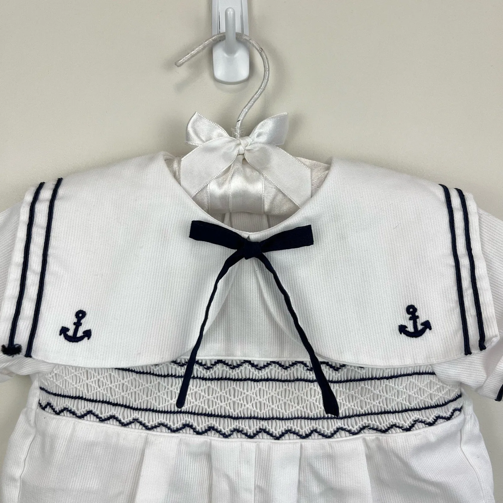 VIP Favorite Vintage Rosy Kids Smocked White Sailor Romper 24 Months  Limited Stock!