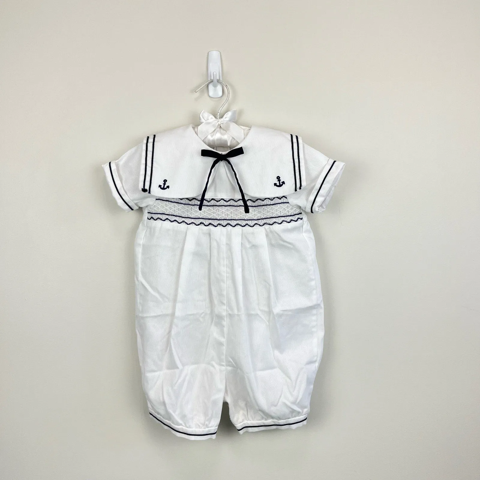 VIP Favorite Vintage Rosy Kids Smocked White Sailor Romper 24 Months  Limited Stock!
