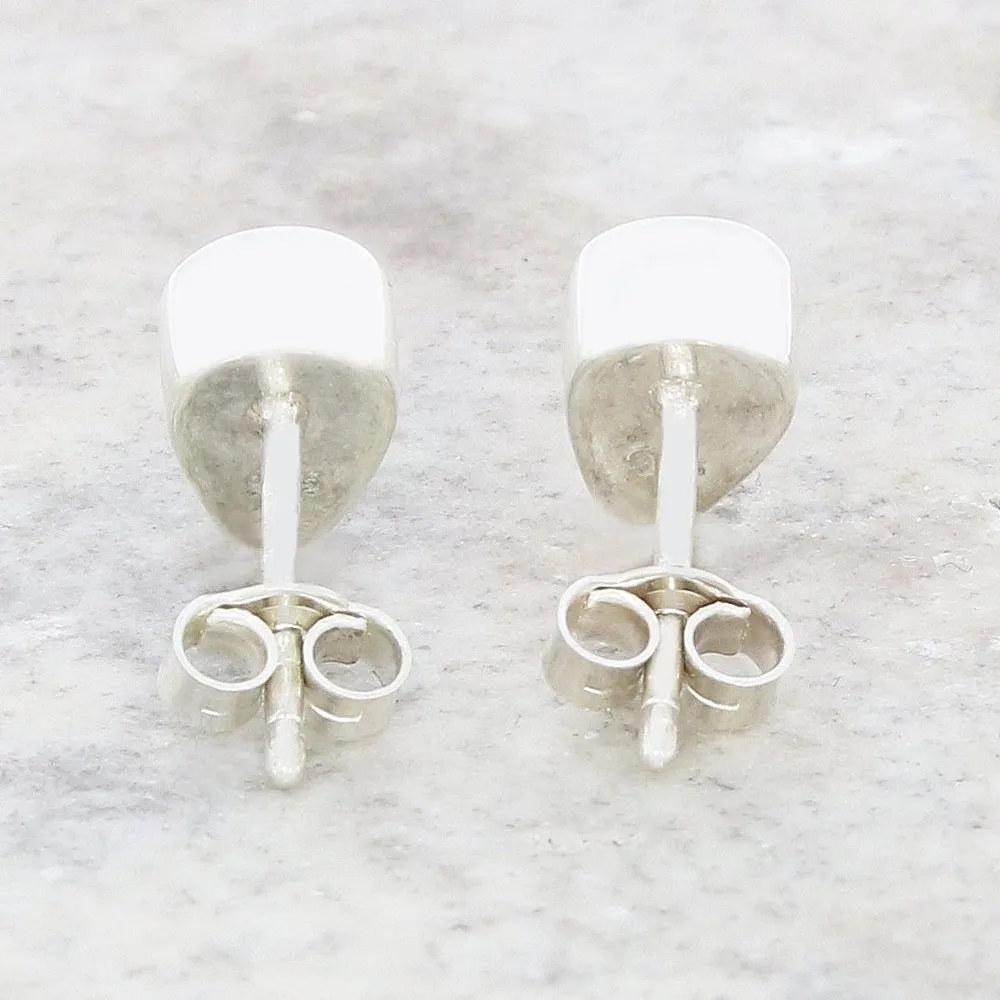 Whitby Jet Sterling Silver Small Teardrop Stud Earrings