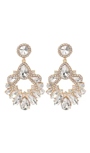 WHITE CRYSTAL CHANDELIER DROP EARRINGS Gloria Lanvin