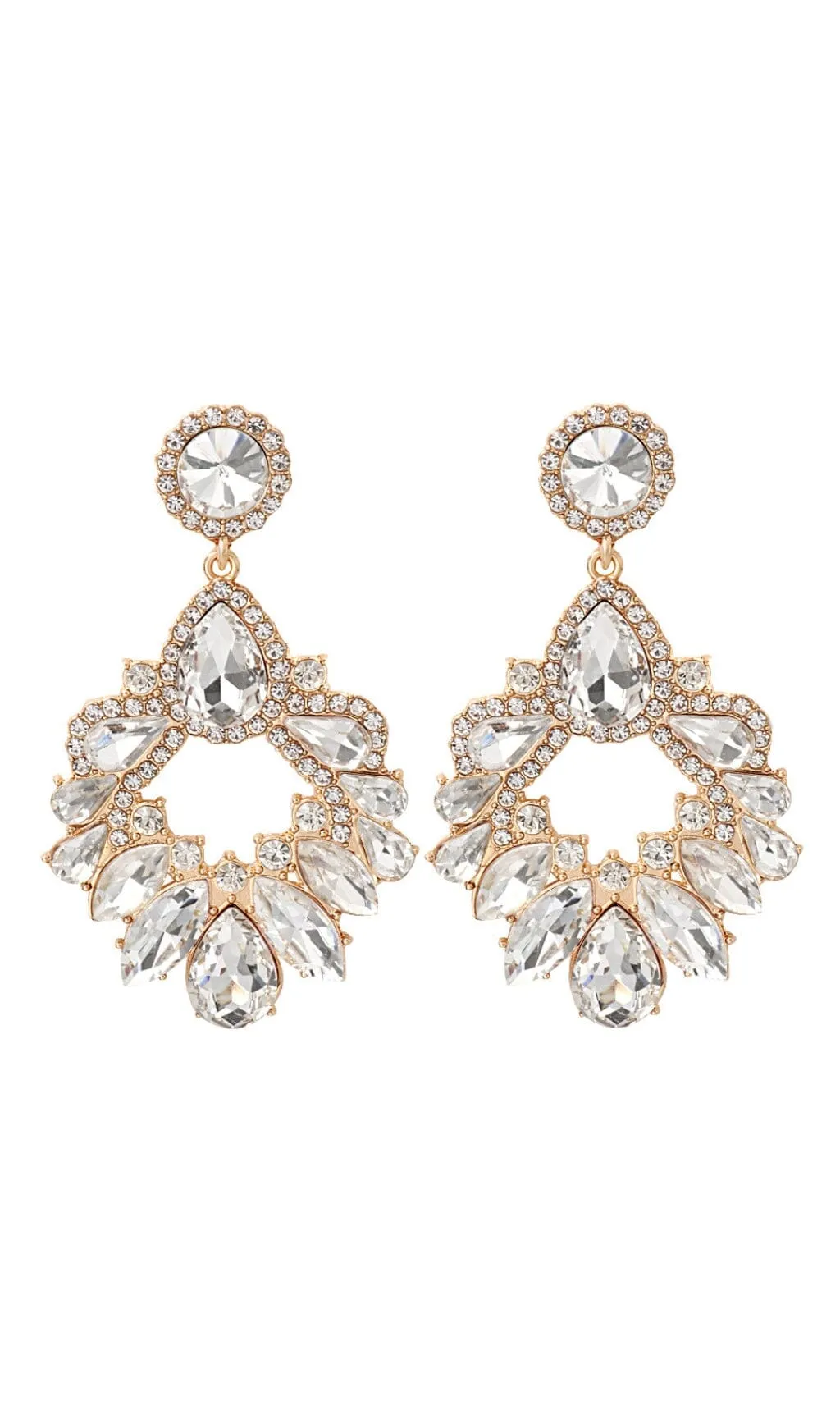 WHITE CRYSTAL CHANDELIER DROP EARRINGS Gloria Lanvin